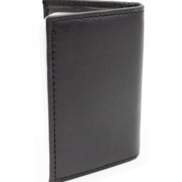Men Pure Slim Genuine Leather Credit Card Holder, Black - Picture 12 of 15